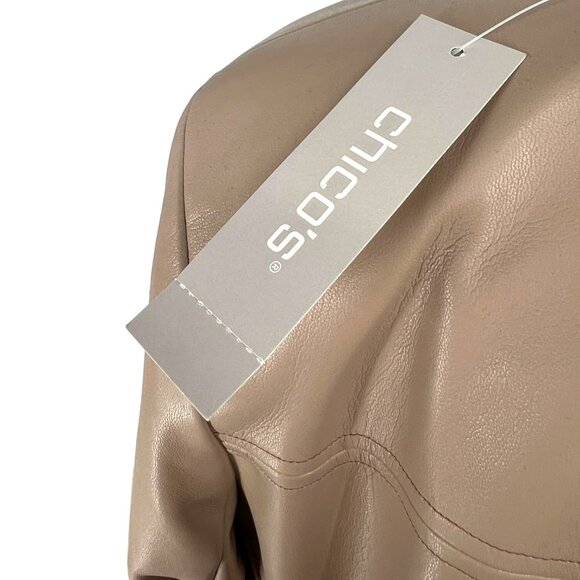 NWT Chico's Ombre Faux-Leather Topper | Small - Picture 6 of 8